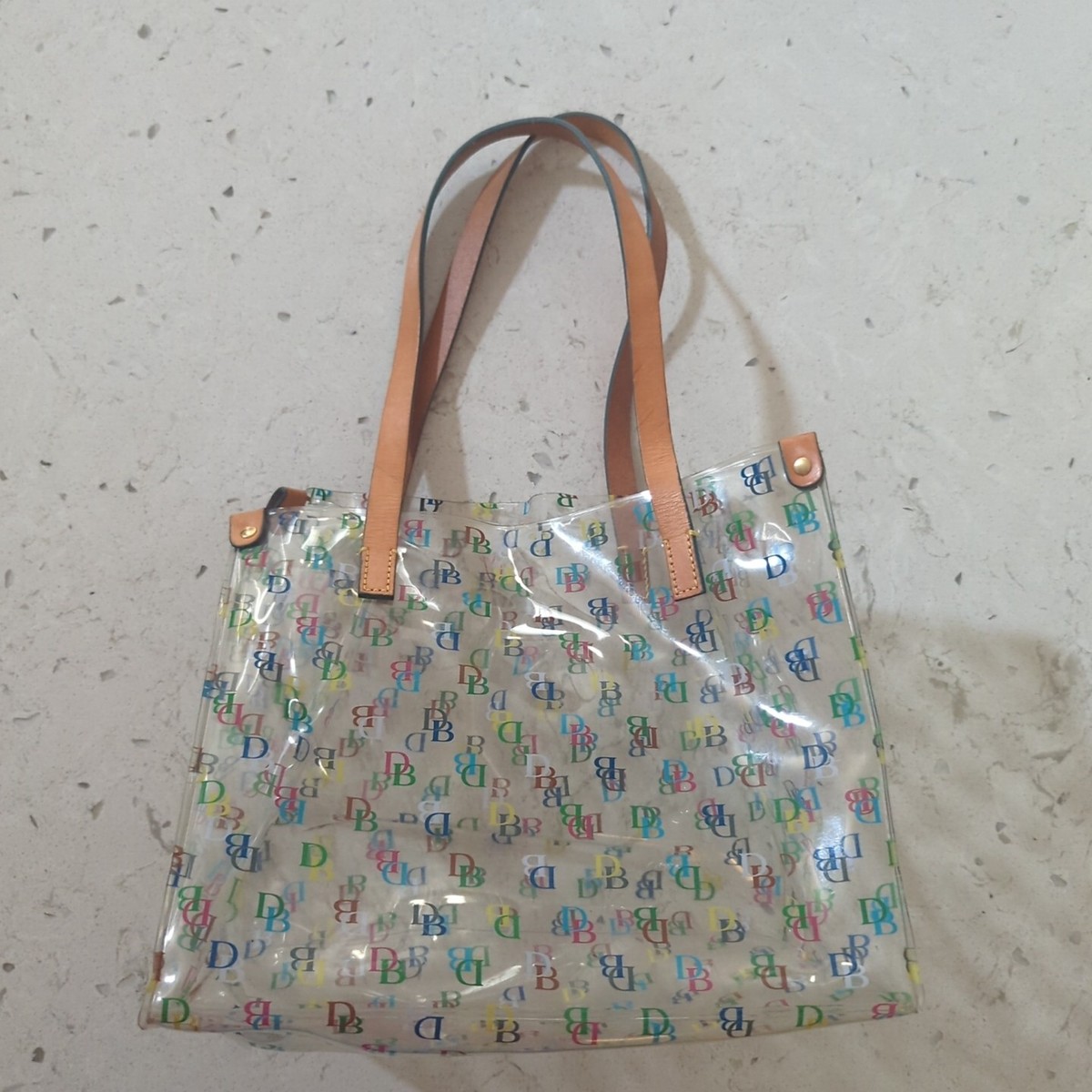 Dooney Bourke Clear Medium Shopper Beach Bag Purse Tote Handbag