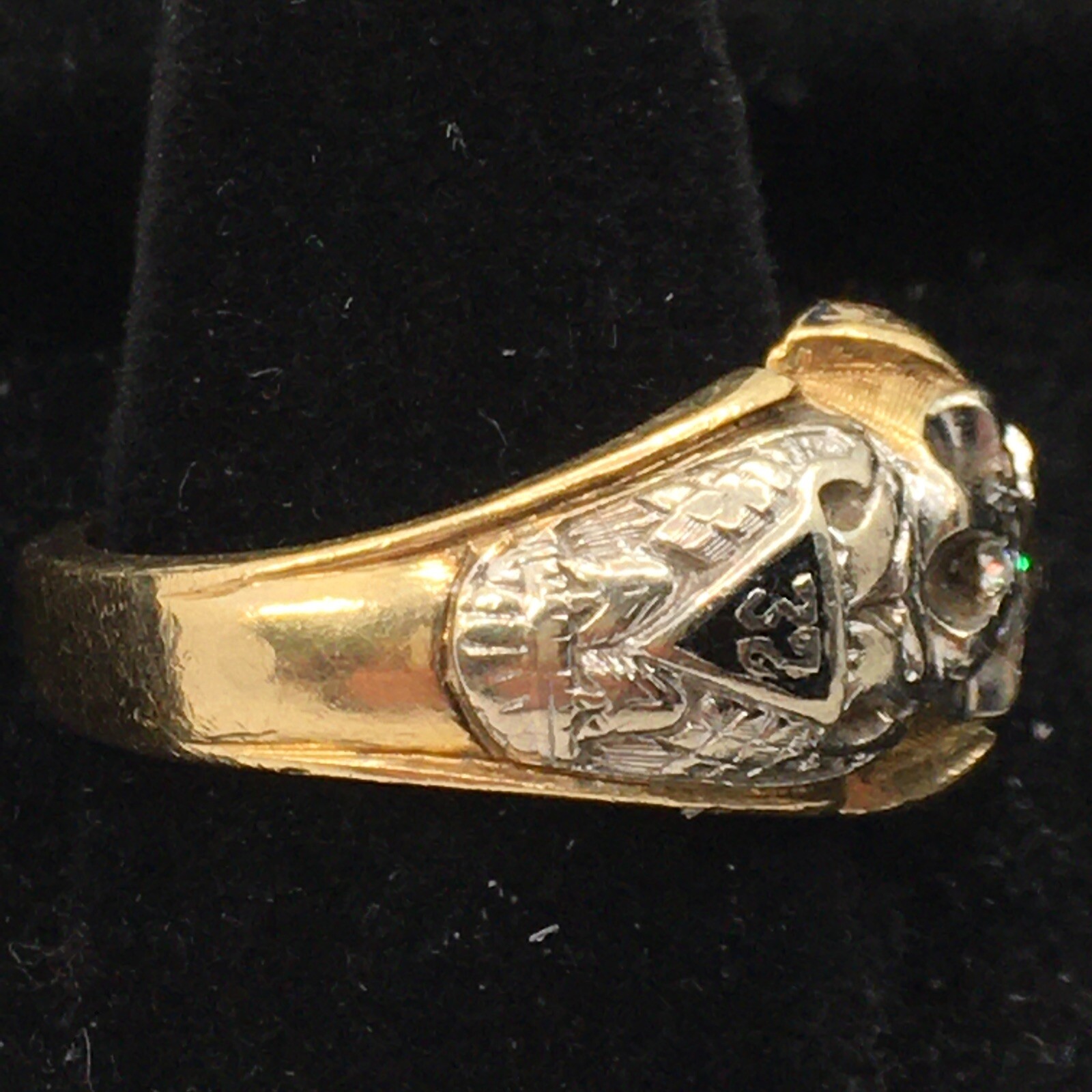 KINSLEY & SONS INC. GOTHIC 14K Two Tone Gold Solitaire Diamond Men's