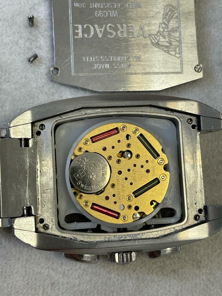 ♥ヴィンテージ品♥ VERSACE クロノグラフ ステンレススチール ULC99 ♥ヴィンテージ品♥ VERSACE クロノグラフ ステンレススチール