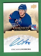 2015-16 UPPER DECK EXQUISITE COLLECTION OSCAR LINDBERG AUTO 1/35 RANGERS