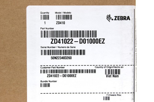 Zebra ZD410 Direct Thermal Barcode Label Desktop Printer ZD41022-D01000EZ - Picture 7 of 24