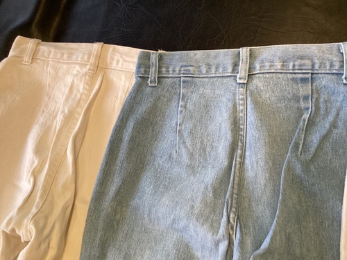 3 Stretch Jeans Lt Blue, White & Ecru High Waisted 29”Wx30”L Sz 10 Sold Separate - Picture 10 of 13