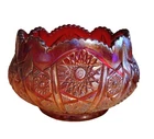 Vintage Iridescent Sunset Indiana Red Carnival Glass Bowl Heritage Pattern