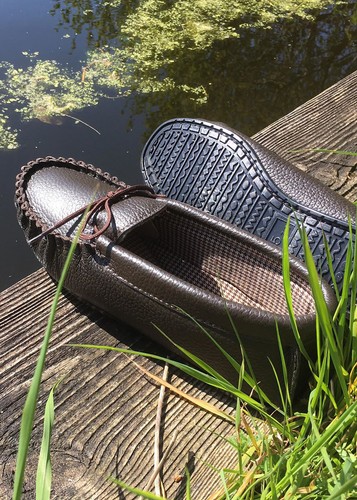 Men's Leather Moccasin Slippers Anti Slip Sole Cotton Lined Summer Moccasins - Picture 2 of 23