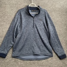 Under Armour Loose Sweatshirt Men s Sz XL 1/4 Zip Fleece Cold Gear Blue