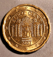 Austria 20 Euro Cent 2002 Belvedere Palace, Good Condition