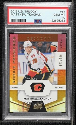 2016 Trilogy Premieres Level 1 /999 Matthew Tkachuk PSA 10 GEM MT Rookie RC 8sr