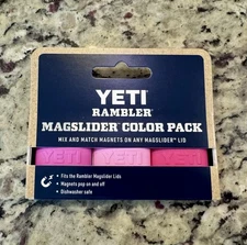 YETI~Rambler MagSlider Magnets 3 Pack Harbor Pink, Power Pink & Prickly Pear