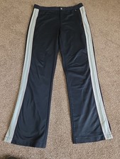 Y2K Nike Womens Vintage Track Pants 12 14 Button Zip Fly Front Navy Light Blue