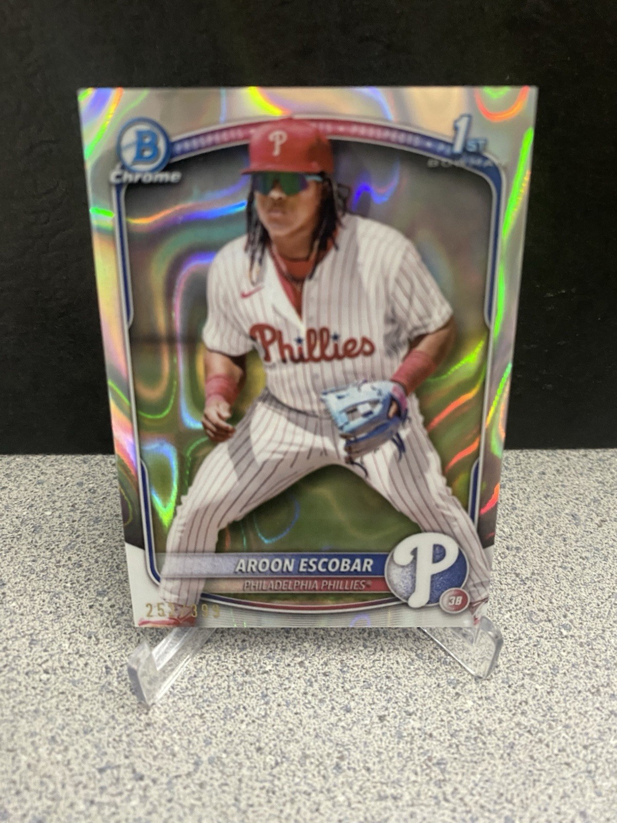 2025 Bowman Chrome 1st Aroon Escobar #BCP-65 Lava Refractor /399 Phillies