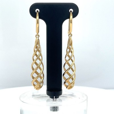 Tiffany & Co. 18K Yellow Gold Venezia Luce Spiral Drop Earrings