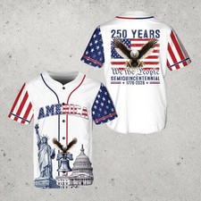 America 250 Years Semiquincentennial Baseball Jersey We The People 1776 2026 Pat