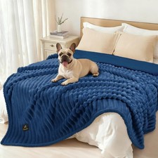 Waterproof Dog Blanket for Large Dogs Ultra-Soft Calming Cut Pile Flannel Thr...