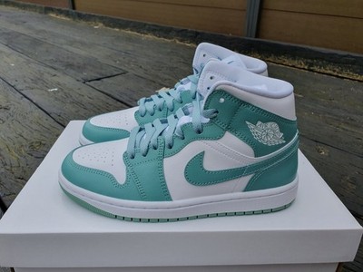 Nike Air Jordan 1 Mid Light Teal White UK 4, UK 4,5 BQ6472 138