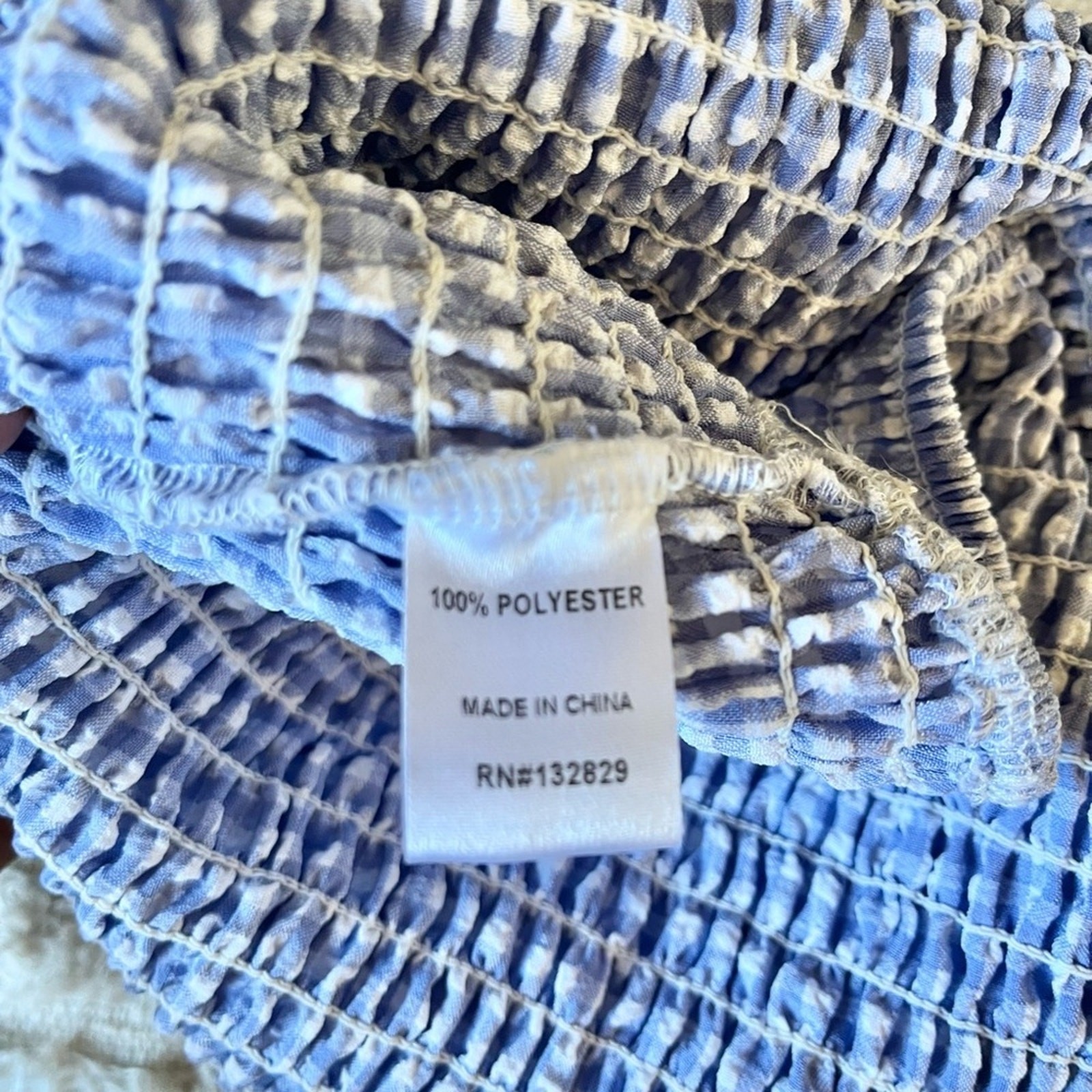 Revolve Superdown light blue gingham ruffle crop … - image 7