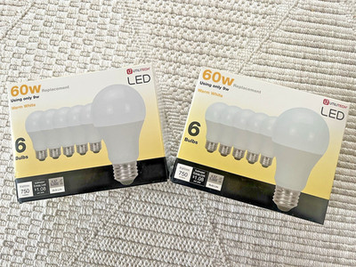 (12PK) Utilitech A19 LED Light Bulb -8W (60W EQ) -Soft White 750lm -Non Dim-NEW