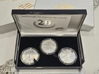 2006 $1 American Silver Eagle 20th Anniversary 3pc Set Box, OGP & COA