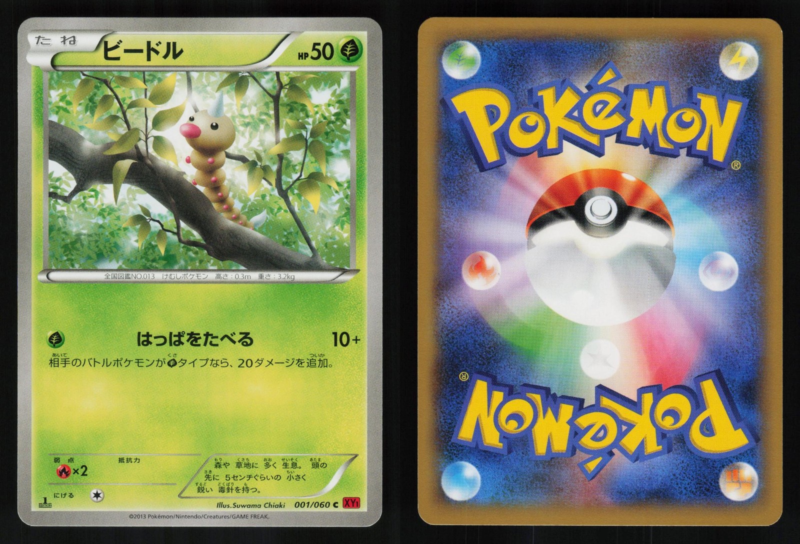 WEEDLE 001/060 1ST EDITION XY1 COLLECTION Y COMMON POKEMON JAPANESE 2013 NM