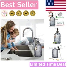 Refillable 18 Oz Gray Soap Dispenser - Rust-Proof Pump for Kitchen  Bath