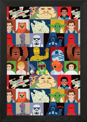 Star Wars Charakter Muster Gerahmt Wandbild Poster Leinwanddruck Bild