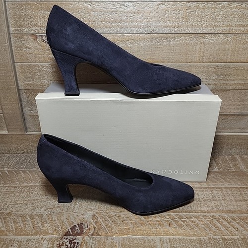 Bandolino Navy Blue Suede Shoes Pumps Heels Womens 8.5 M - Picture 2 of 15