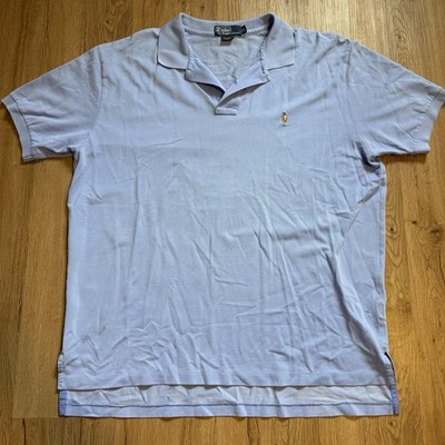 Vintage Polo Ralph Lauren Mens XL Baby Blue 100% Pima Cotton Polo Shirt