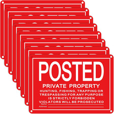 8 Pcs Posted No Trespassing Signs Private Property 10 X 7 Inch Metal No Hunting
