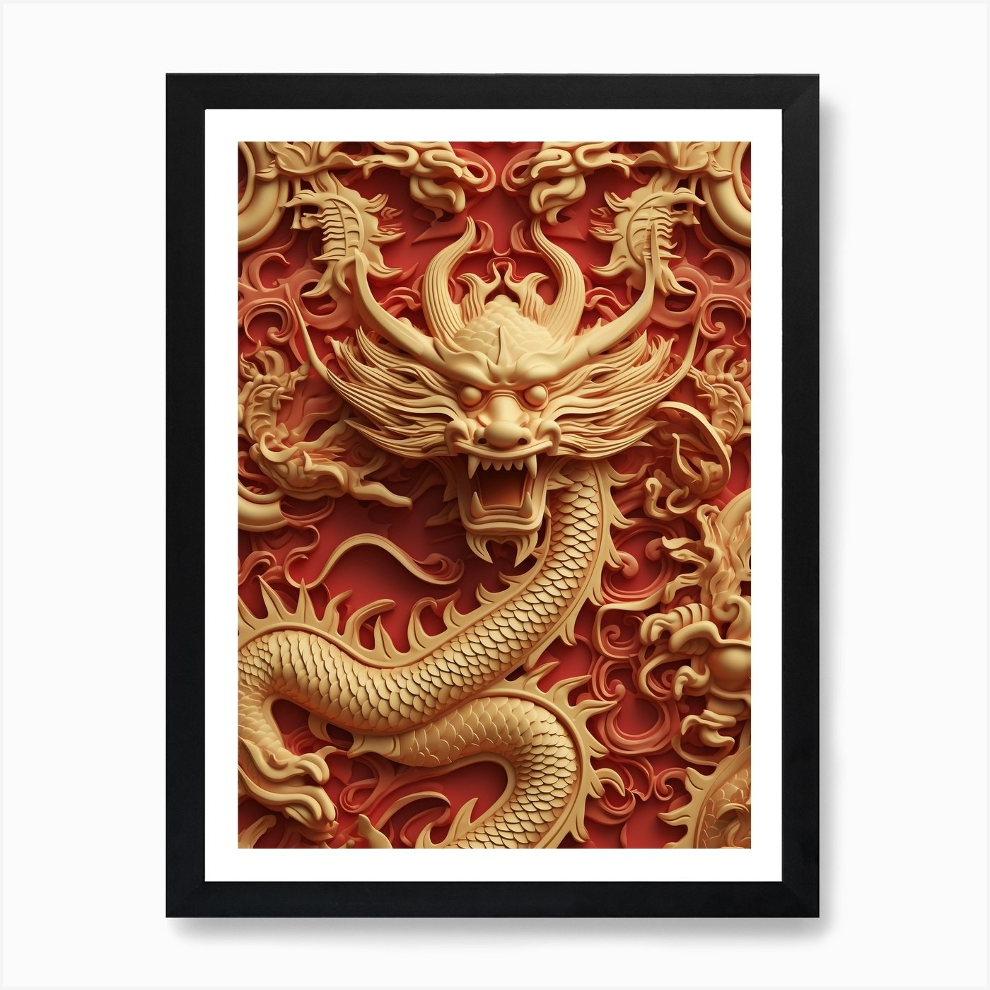 Chinese Dragon 3 Art Print Framed Wall Art Poster Canvas Print Picture