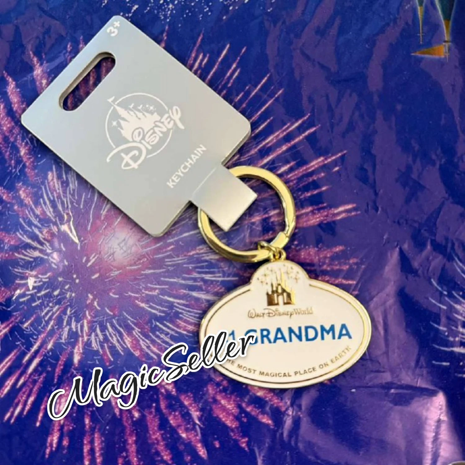 Disney Parks Keychain WDW Cast Member Name Tag #1 Grandma
