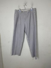 CHAPS Men's Blue White Stripe Seersucker 100% Cotton Casual Pants 36x30 Preppy