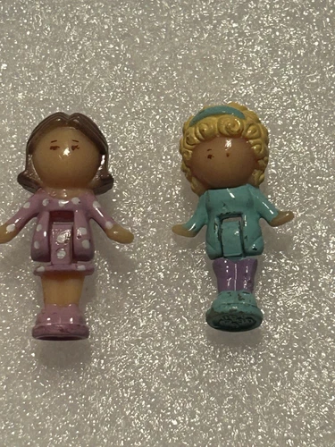 VTG POLLY POCKET Bluebird Toys 1993 Teeter Totter Pals 2 Dolls Only - 2.4 Cm