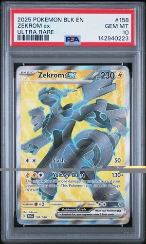 PSA 10 2025 Black Bolt Zekrom EX Ultra Rare #158