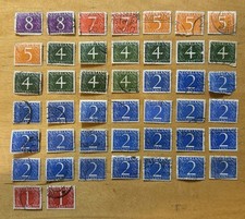 Holland Postage Stamp Lot Of 44 Nederland 1946 Definitive Series Mix Numeral
