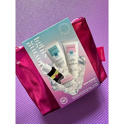 Sephora Mini Mania Skincare Essentials Set glow serum, eye cream, cleanser NEW