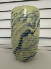 UNIQUE, CONTEMPORARY ARTIST SIGNED UTENSIL, BRUSH, BATH CERAMIC POT H14CM D8.5CM