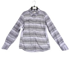 REI Co-op Purple Striped Button-Up Shirt Womens S Hiking Roll Tab Long Sleeves
