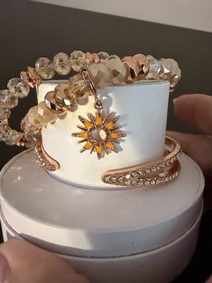Ring Bomb Party Here Comes The Sun Charm Bracelet Rose Gold Plated RBP6935