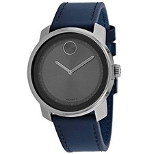MOVADO BOLD Men's 3600673 Trend Grey Dial Blue Band Quartz Watch 43mm MSRP 695