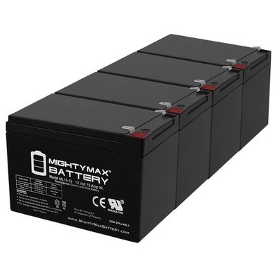 Mighty Max 12V 15AH F2 Replacement Battery for VMAX64 VRLA AGM - 4 Pack