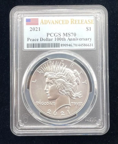 2021 $1 Peace Dollar 100th Anniversary PCGS MS 70