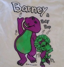 Barney And Baby Bop Tee Shirt Vintage 90s Toddler Dinosaurs