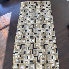 Classic Vintage Geometric, Scarf, Cream Beige, Gray, And Black Colors. 60x14