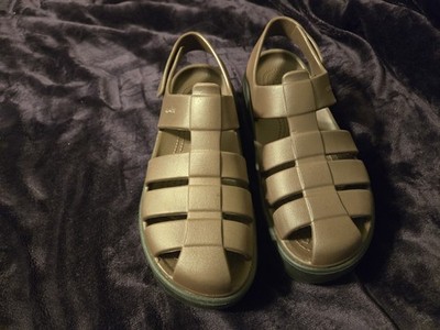 Crocs Stomp Fisherman Platform Sandal Womens 9 Chunky Strappy Brown