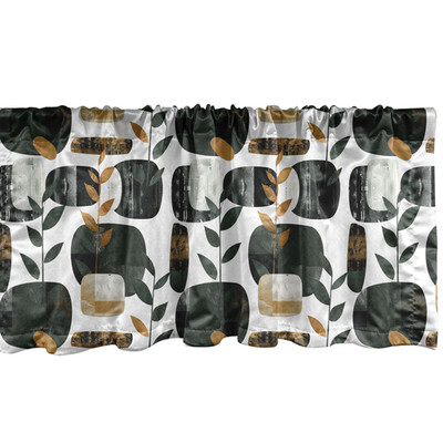 Ambesonne Leafy Boho Window Valance Pack Of 2 Modern Grunge Details Abstract