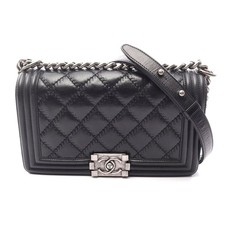 Chanel Boy Lambskin Shoulder Bag Black