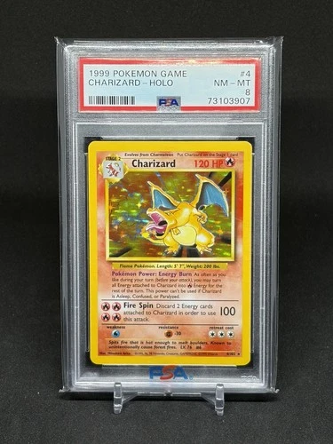 1999 Charizard Holo Base Set Unlimited Pokemon TCG #4/102 PSA 8