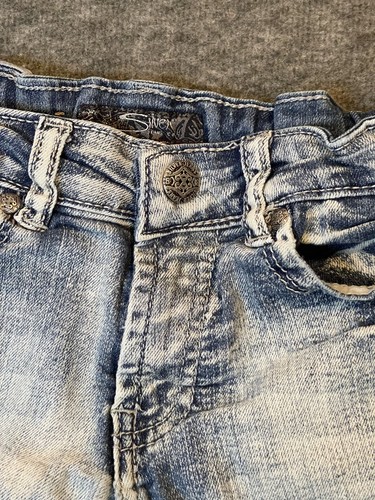 Silver Jeans Girls Size 6X Blue Denim Tammy Embroidered Light Wash Adjustable - Picture 10 of 20