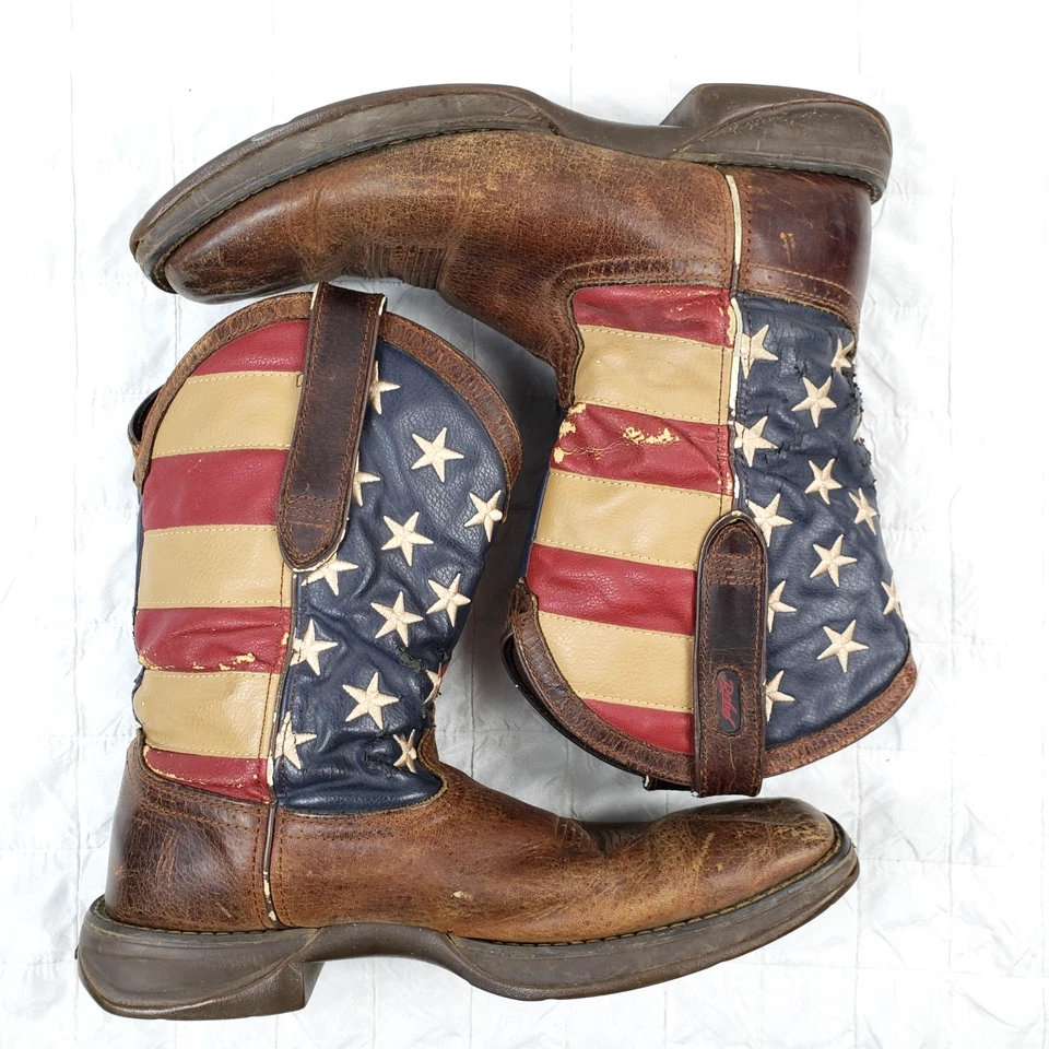 Rebel by Durango Hombres Talla 10.5 D Patriótico Pull On Bota Bandera Occidental Envejecida Foto 4 de 4