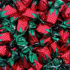 Strawberry Bon Bons Hard Candy - 2 Pound Bulk Pack (About 130 Count) - Classic