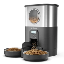 Automatic Cat Food Dispenser Dual Stainless Steel 5L, Timed Pet Feeder for Ca...